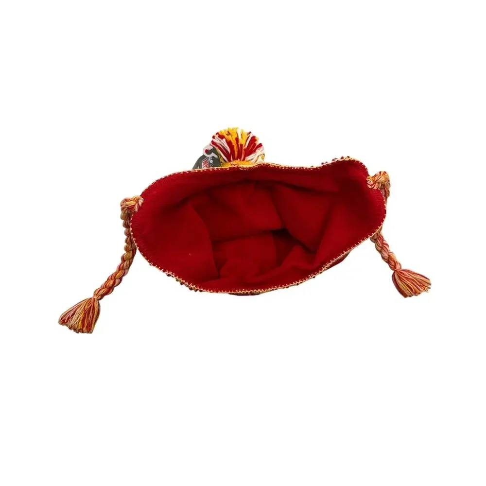 NFL Kansas City Chiefs Red Yellow Fleece Lined Tassel Beanie Hat One Size NWT